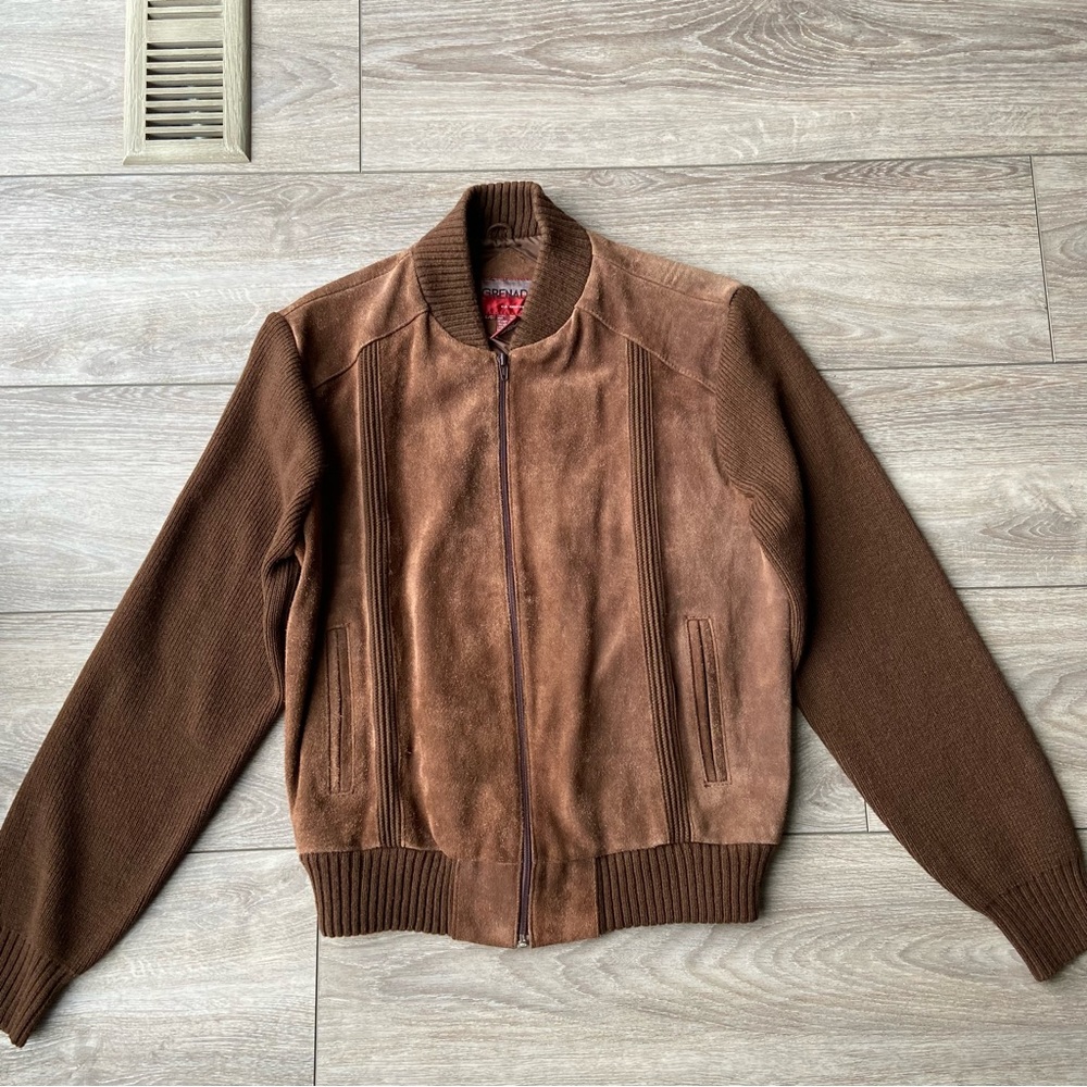 Vintage Grenadier Suede Leather Sweater Jacket